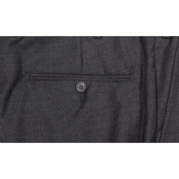 Suitsupply Brescia Solid Gray Flat Front Super 110's Wool Dress Pants 38x36 - Picture 3 of 7